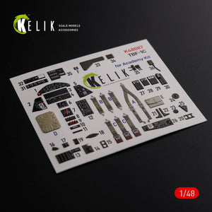Décalcomanies 3D intérieures KELIK K48087 TBF-1C pour maquette Academy au 1/48