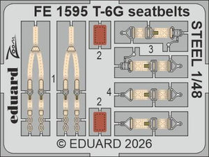 Eduard FE1595 T-6G seatbelts STEEL for Italeri 1/48