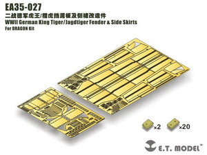 ET Model EA35-027 Ailes et jupes latérales pour char allemand King Tiger/Jagdtiger de la Seconde Guerre mondiale (kit DRAGON 1/35) – image 6