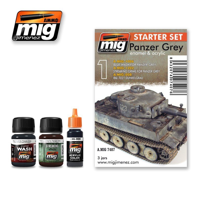 MUNITIONS de Mig Jimenez 7407 PANZER GRIS - STARTER SET