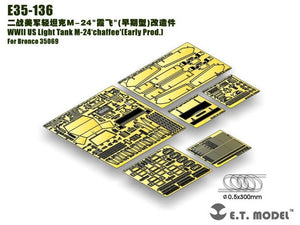 Maquette ET E35-136 Char léger américain M-24 Chaffee (Première production) pour Bronco 35069 au 1/35