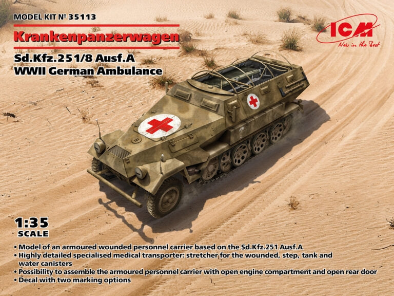 ICM 35113 Krankenpanzerwagen Sd.Kfz. 251/8 Ausf А, variante de livrée pour le Front de l'Est, 1941-42 1/35
