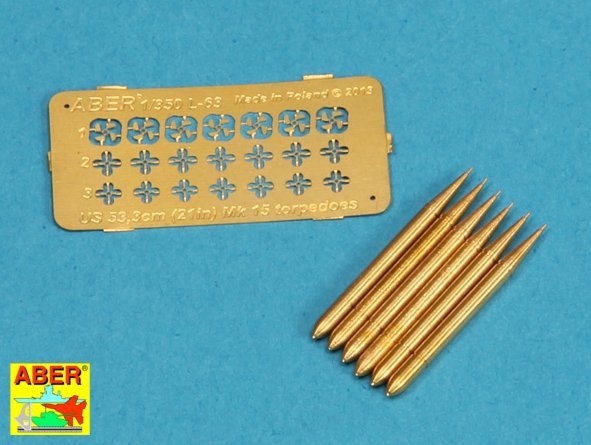 Aber 350L-63 Ensemble de 6 torpilles américaines de 53,3 cm (21 pouces) MK.15 (1/350)