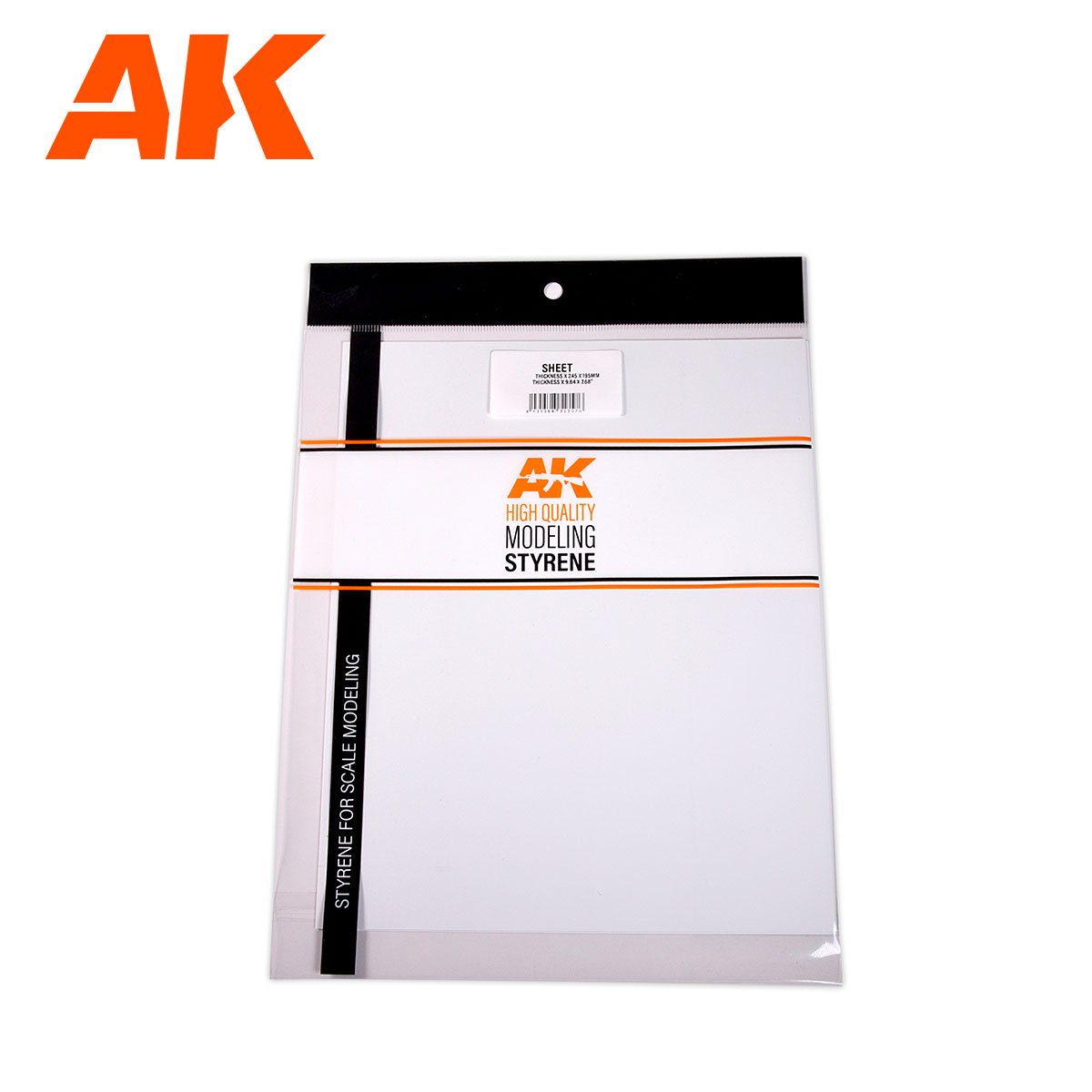 AK Interactive AK6577 1,5 MM D'ÉPAISSEUR X 245 X 195 MM – FEUILLE DE STYRÈNE – (1 UNITÉ)