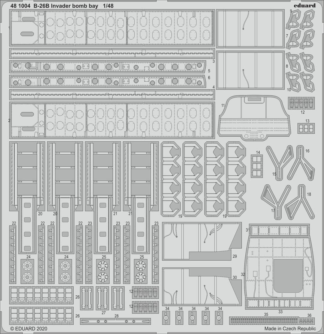 Baie à bombes Eduard 481004 B-26B Invader pour ICM 1/48 