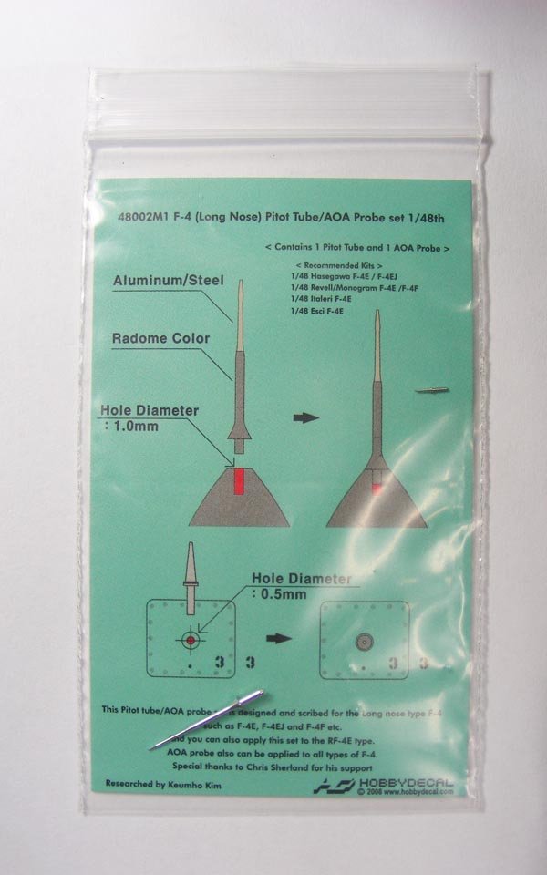 HobbyDecal MT48002V1 Ensemble de tubes Pitot pour F-4 à nez long, échelle 1/48