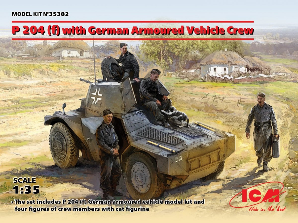 ICM 35382 P 204 (f) avec équipage de véhicule blindé allemand (1/35)