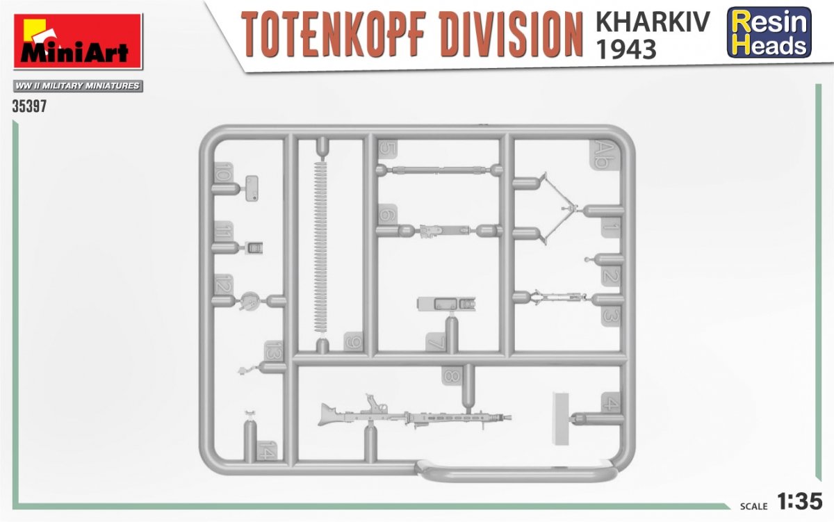MiniArt 35397 DIVISION TOTENKOPF. KHARKOV 1943. TÊTES EN RÉSINE 1/35 – immagine 6