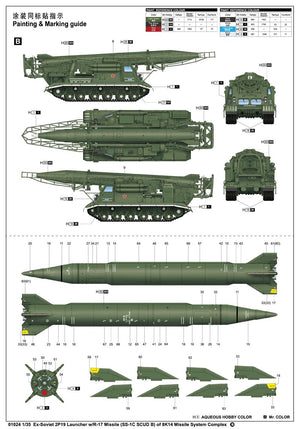 Lanceur Trumpeter 01024 Ex-Soviétique 2P19 avec missile R-17 SS-1C SCUD B du système de missiles 8K14 – Bild 2