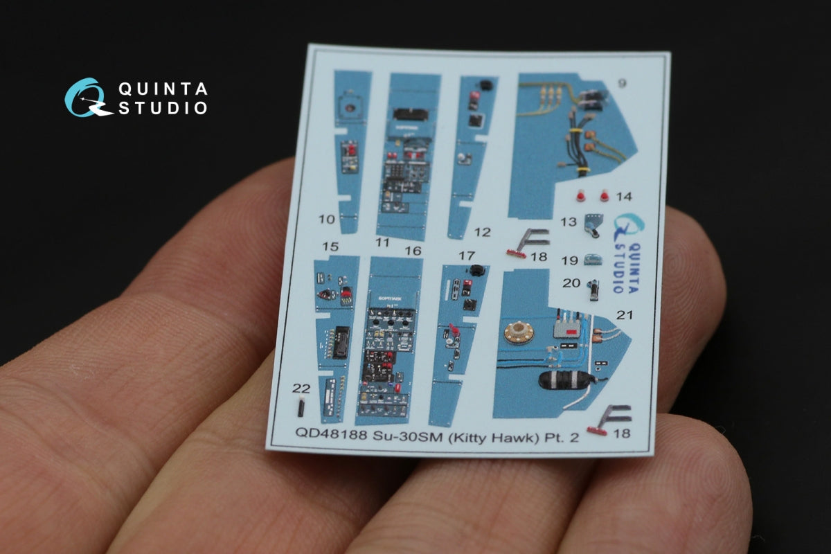 Intérieur coloré imprimé en 3D sur papier décalcomanie Quinta Studio QD48188 Su-30SM (pour kit KittyHawk) 1/48 – image 3