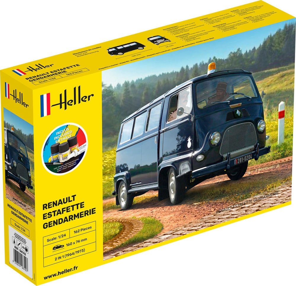 Heller 56742 Kit de Démarrage - Renault Estafette Gendarmerie 1/24