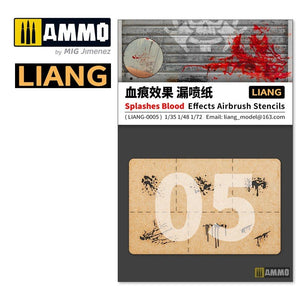 Pochoirs pour aérographe Liang 0005 Effets d&amp;#39;éclaboussures de sang