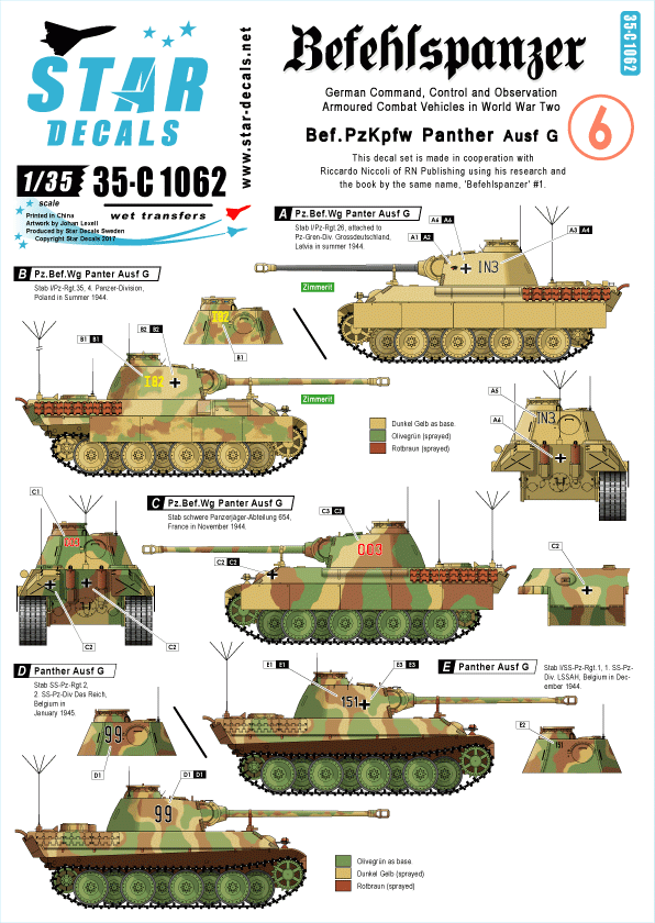Star Decals 35-C1062 Befehlspanzer #6 1/35