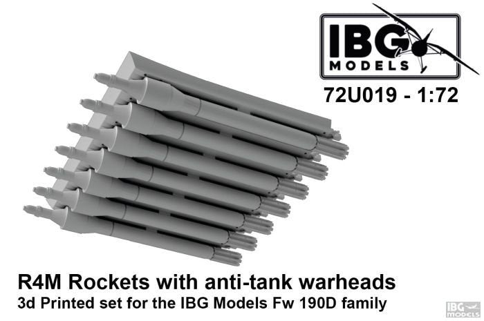 Roquettes IBG 72U019 R4M avec ogives antichars, kit imprimé en 3D pour maquettes IBG au 1/72