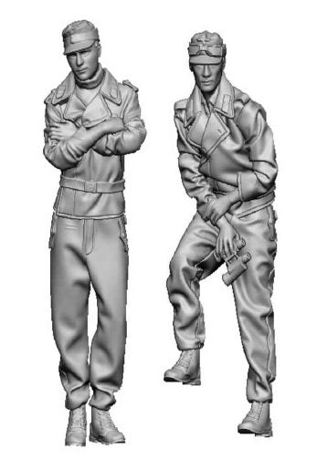 Glowel Miniatures 35027 Équipage de char allemand en poses détendues 1/35