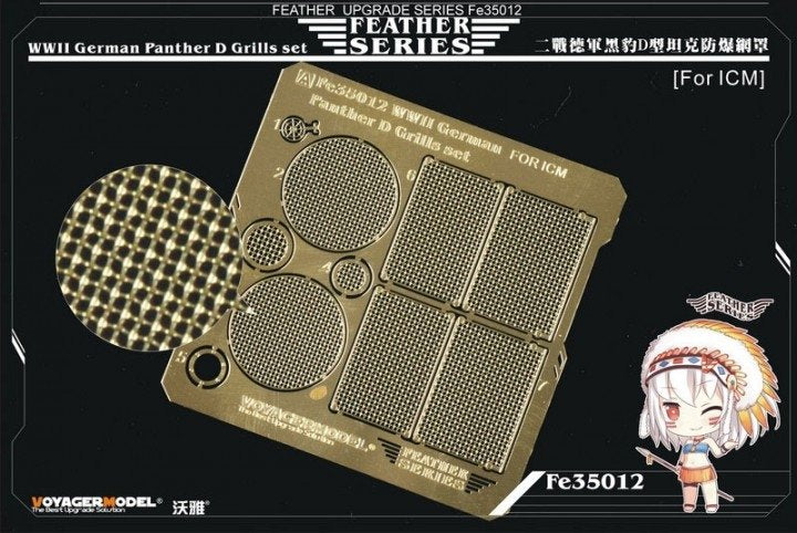 Ensemble de grilles pour maquette Voyager FE35012 de Panther D allemand de la Seconde Guerre mondiale (ICM) au 1/35