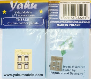 Yahu YMS7228 Pédales de gouvernail Curtiss 1/72
