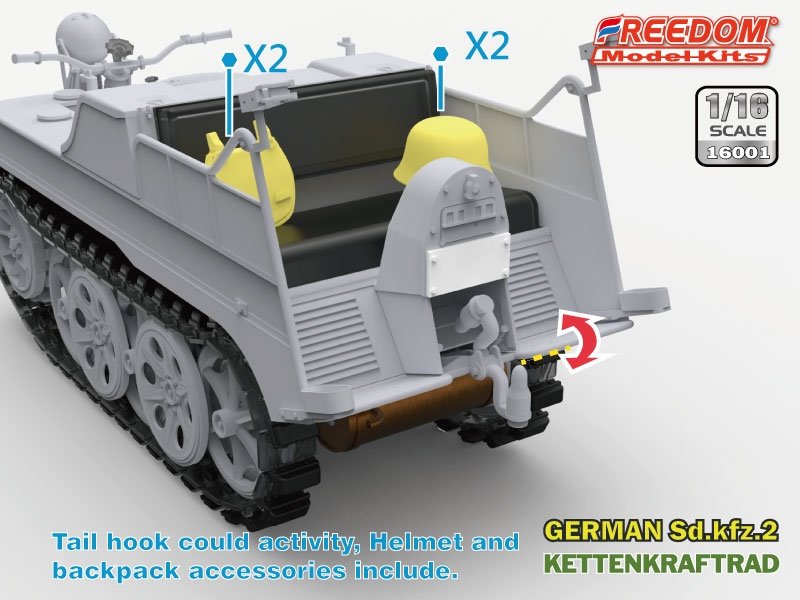 Liberté 16001 Sd.Kfz. 2 Kettenkraftrad Type HK 101 1/16 – Bild 3