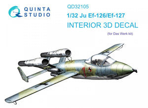 Intérieur imprimé en 3D et coloré sur papier décalcomanie Quinta Studio QD32105 Ju EF 126/EF 127 (Das Werk) 1/32