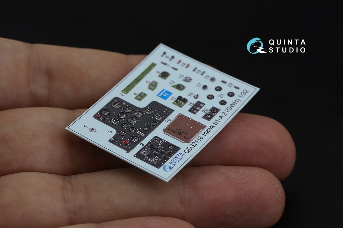 Intérieur imprimé en 3D et coloré sur papier décalcomanie Quinta Studio QD32116 Hawk 81-A2 (GWH) 1/32 – immagine 10