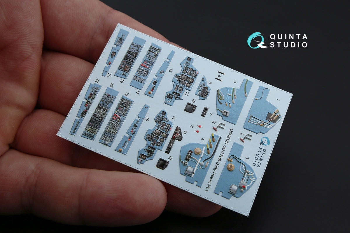 Intérieur coloré imprimé en 3D sur papier décalcomanie Quinta Studio QD48181 Su-27UB (pour kit KittyHawk) 1/48 – image 5