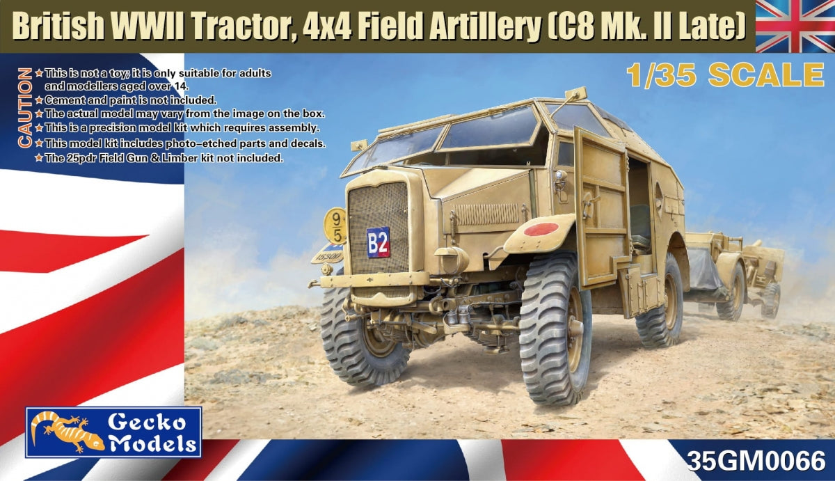 Maquette Gecko Models 35GM0066 Tracteur 4x4 d'artillerie de campagne britannique de la Seconde Guerre mondiale (C8 Mk.II Late) 1/35