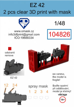 Masque Omask 104826 EZ 42 Transparent Impression 3D (2 pièces) 1/48 – image 2
