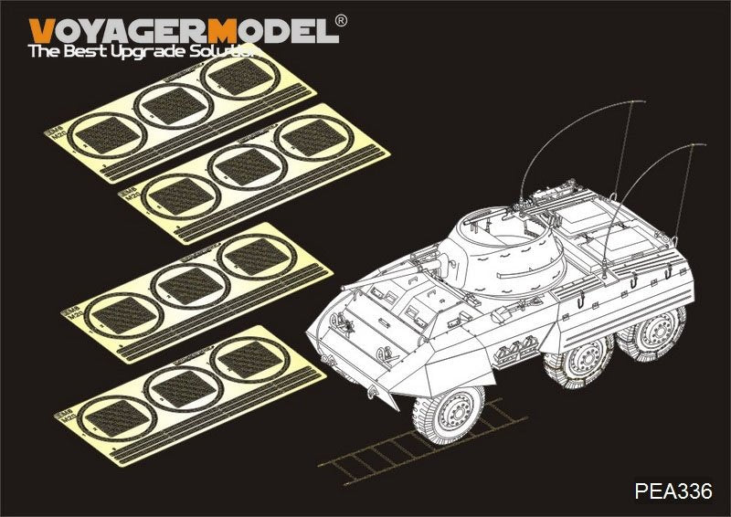 Chaînes à pneus pour véhicules blindés USM8/M20 de la Seconde Guerre mondiale, modèle Voyager PEA336 (pour TAMIYA 35228 35234/ITALERI 6364), échelle 1/35 