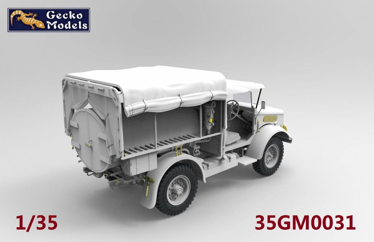 Camion-citerne à eau Gecko Models 35GM0031 Bedford MWC 15-cwt 4x2 200 gallons (cabine ouverte, pare-brise aérodynamique) 1/35 – imagen 3