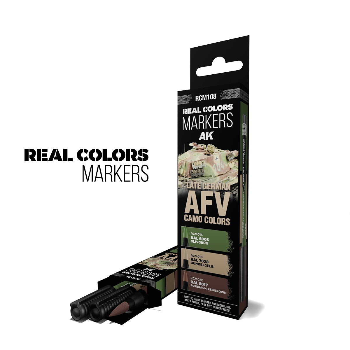 AK Interactive RCM108 LATE GERMAN AFV CAMO COLORS – RC MARKERS SET – zdjęcie 2