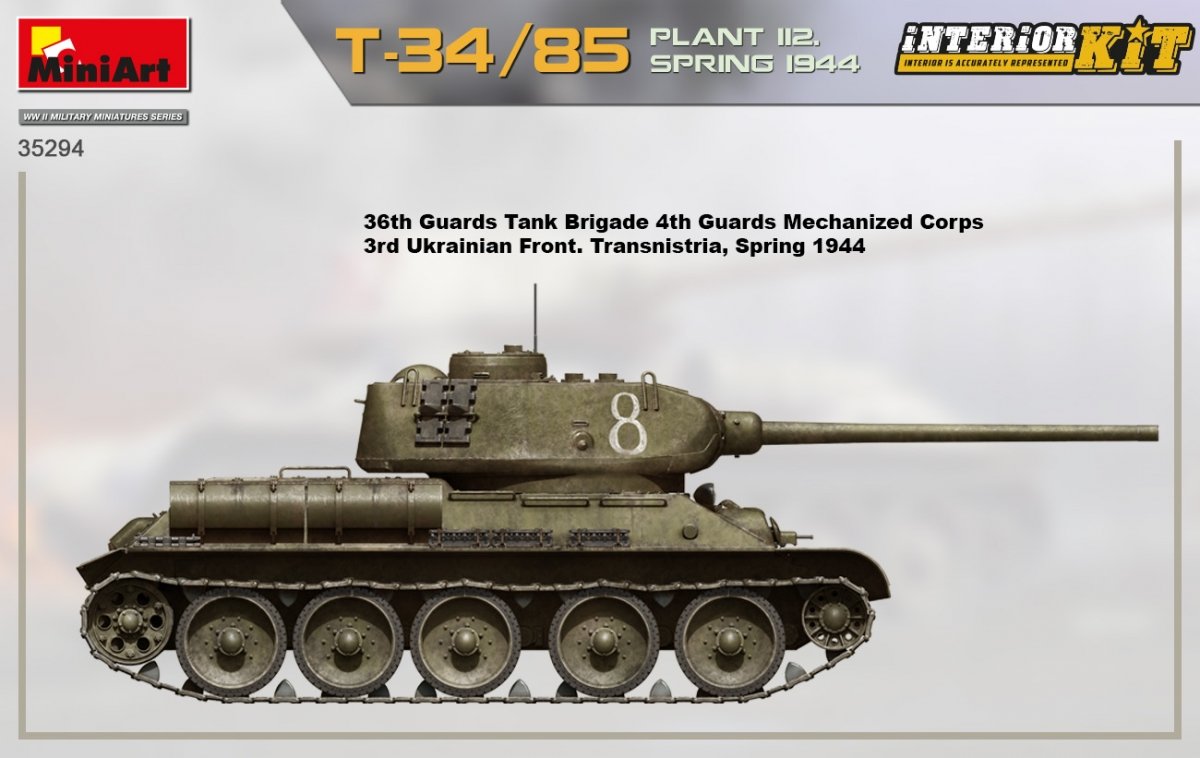 MiniArt 35294 T-34/85 USINE 112. PRINTEMPS 1944. KIT INTÉRIEUR 1/35  – image 4