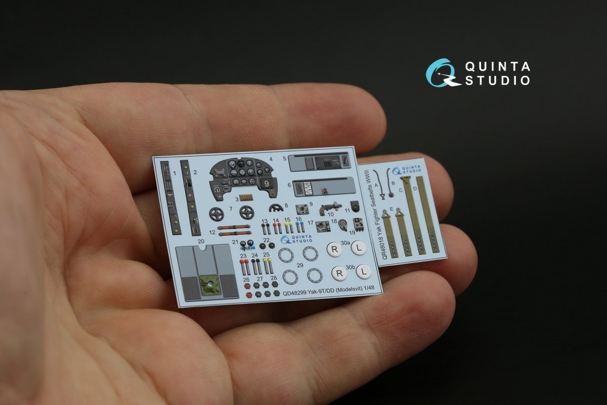 Intérieur imprimé en 3D et coloré sur papier décalcomanie Quinta Studio QD48299 Yak-9T/DD (Modelsvit) 1/48  – Bild 2