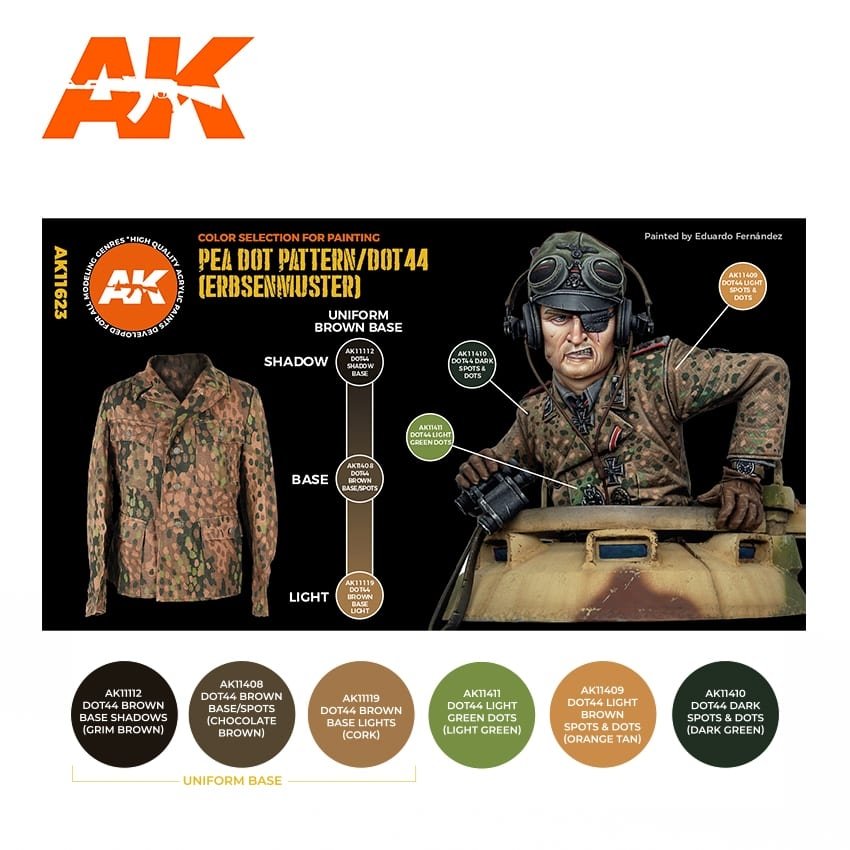 AK Interactive AK11623 MOTIF À POINTS POIS/DOT44 (ERBSENMUSTER)  – imagen 2