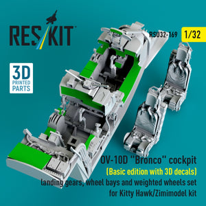 RESKIT RSU32-0169 Cockpit OV-10D « Bronco » (Édition de base avec décalcomanies 3D), train d&amp;#39;atterrissage, puits de roues et jeu de roues lestées pour maquette Kitty Hawk/Zimimodel (Impression 3D) 1/32 – image 4
