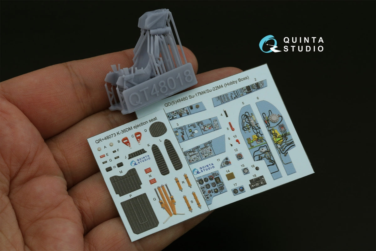 Intérieur imprimé en 3D et coloré sur papier décalcomanie pour Quinta Studio QD+48480 Su-17M4/Su-22M4 (Hobby Boss) (avec pièces en résine imprimées en 3D) 1/48 – image 2
