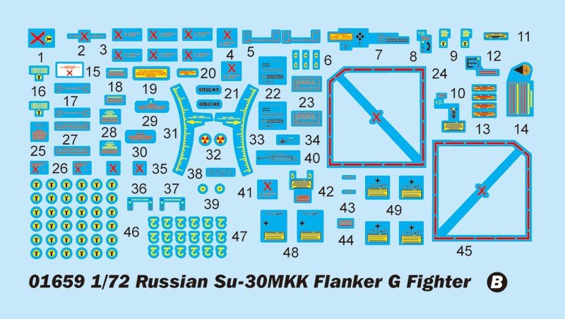 Trumpeter 01659 Su-30MKK Flanker G russe (1/72)  – immagine 19
