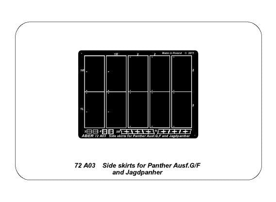 Aber 72A03 Jupes latérales pour Panther Ausf.G/F et Jagdpanther 1/72 – image 3