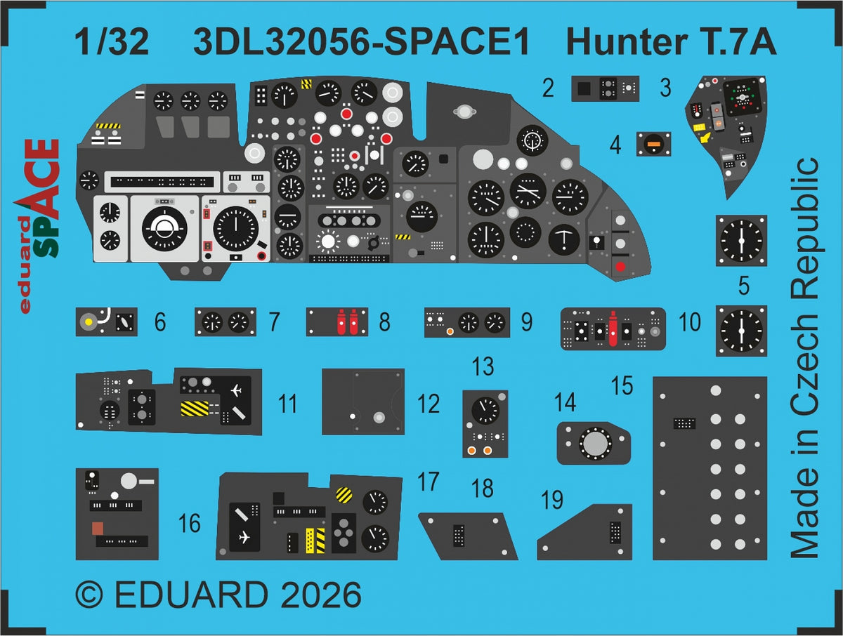 Eduard 3DL32056 Hawker Hunter T.7 A - Space Set for Revell Kits 1/32