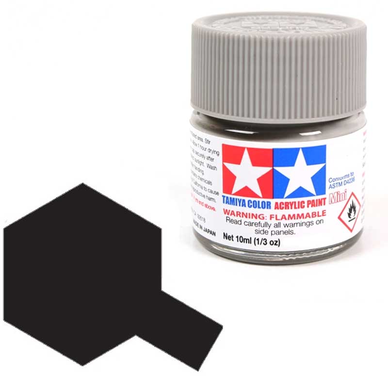 Peinture acrylique Tamiya XF1 Noir mat (81701) 10 ml