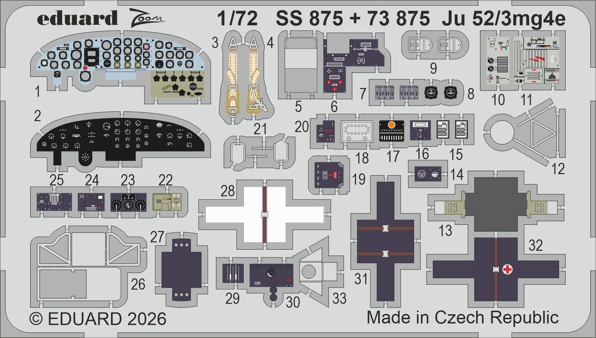 Eduard SS875 Junkers Ju 52/3mg4e Zoom Set for AIRFIX 1/72