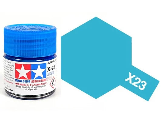 Tamiya 81023 Peinture acrylique X-23 Bleu transparent 23 ml 