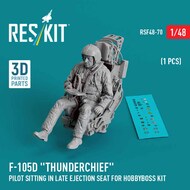 RESKIT RSF48-0070 Figurine de pilote de F-105D « Thunderchief » assise dans un siège éjectable pour maquette HobbyBoss (1 pièce) (Impression 3D) 1/48