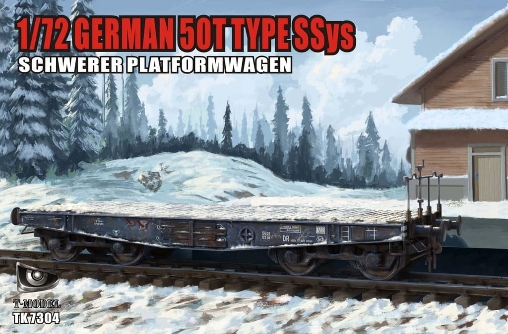 T-Model TK7304 Allemand 50T Type Ssys Schwerer Platformwagon 1/72