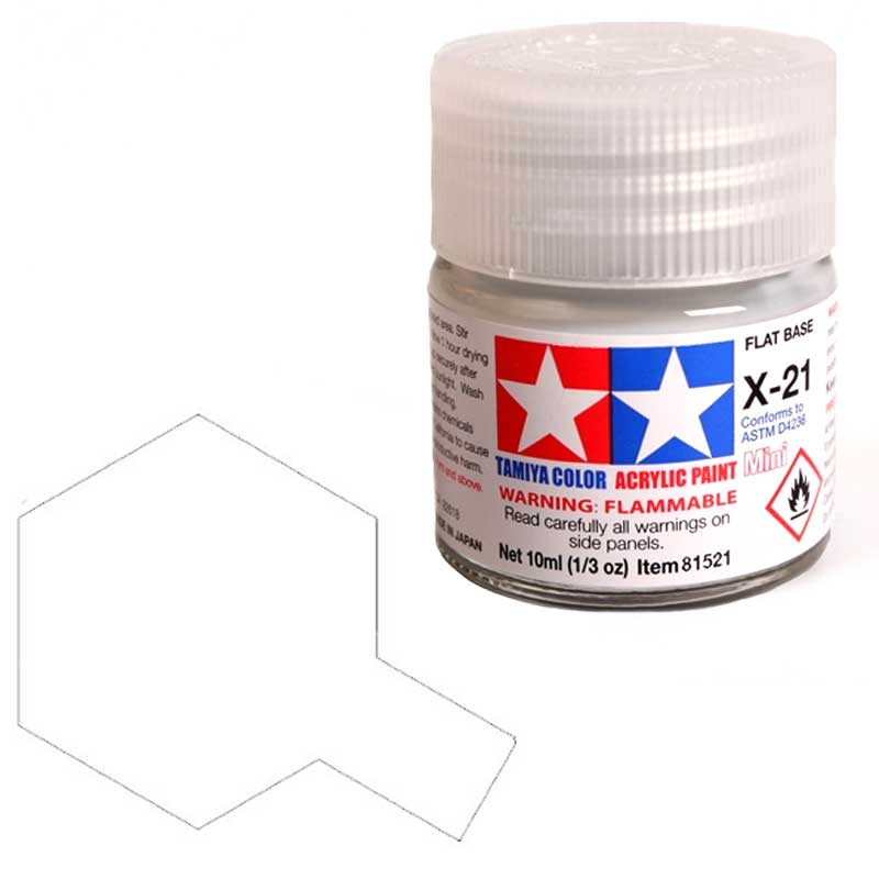 Peinture acrylique Tamiya X21 Flat Base (81521) 10 ml