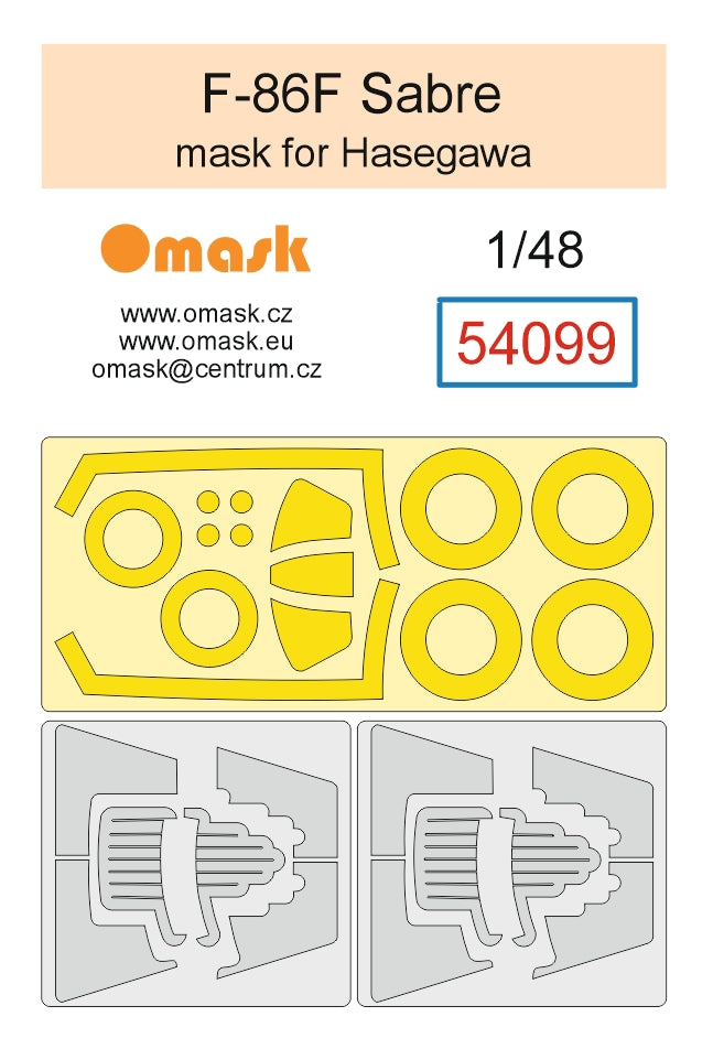 Omask 54099 1/48 F-86F Sabre Mask (for Hasegawa) 1/48