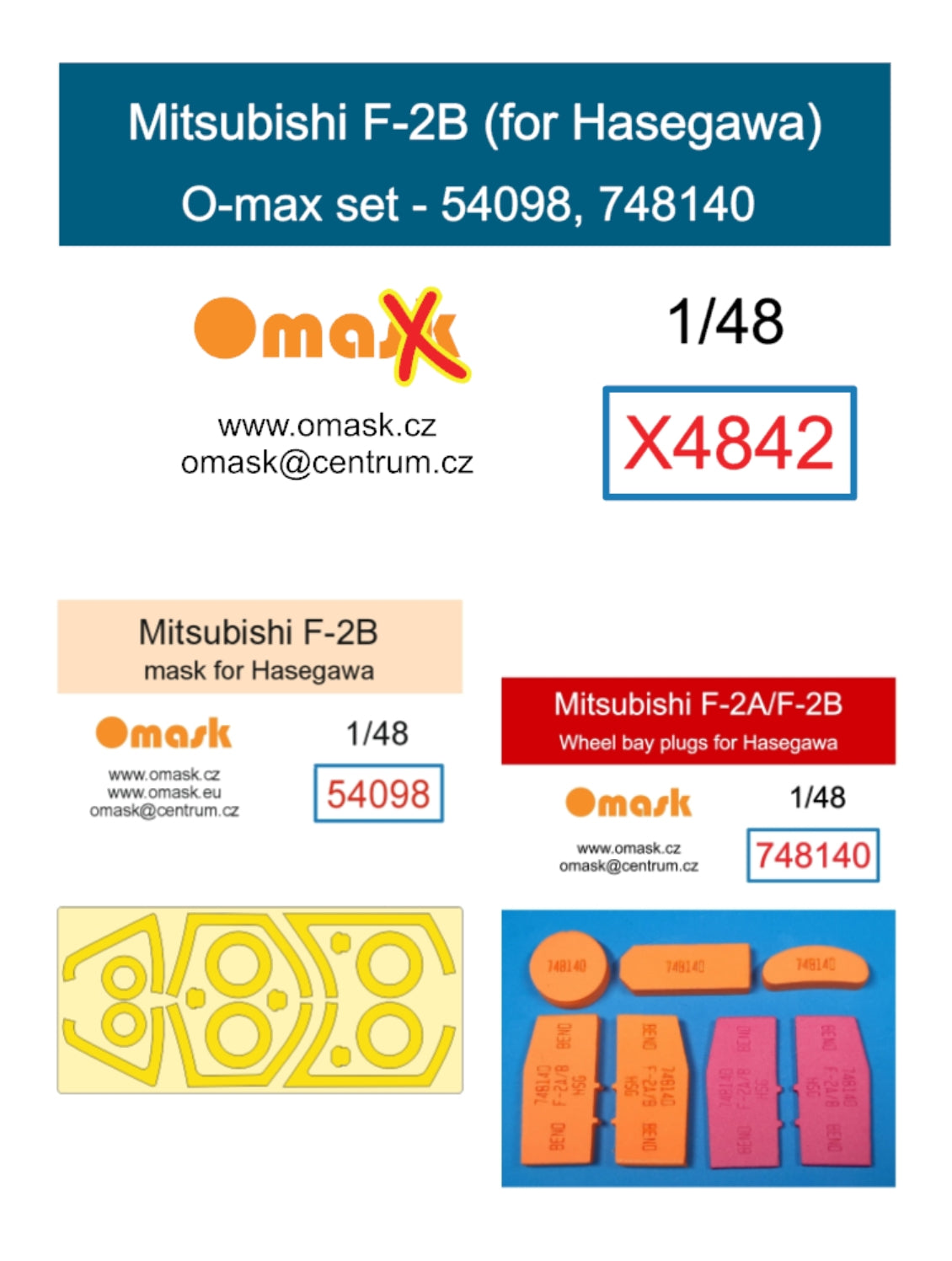 Omask X4842 Mitsubishi F-2B O-Max Set (for Hasegawa) 1/48