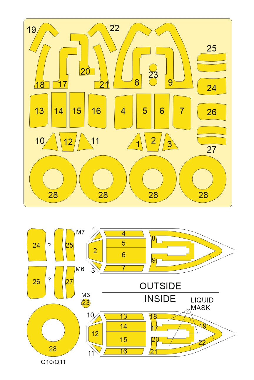Omask 54092 1/48 Hawker Typhoon Mk. I Car Door Double Sided Mask (for Hasegawa / Hobby 2000) 1/48 – image 2