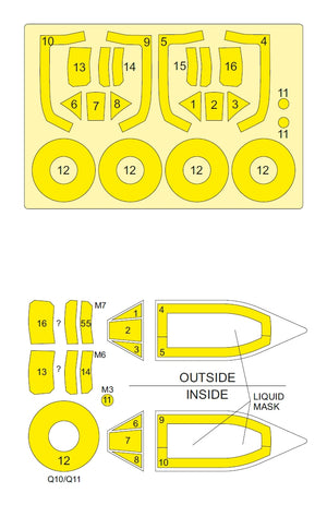 Omask 54093 1/48 Hawker Typhoon Mk. I Tear Drop Canopy Mask (for Hasegawa / Hobby 2000) 1/48 – image 2